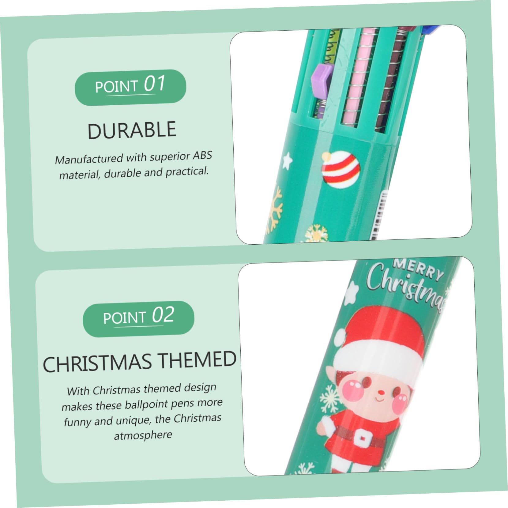 NUOBESTY 12-Pack Christmas Themed Ballpoint Pens - Festive Holiday Writing Pens for Office, School & Students - Perfect for Xmas Gifts, Cards & Holiday Decorations