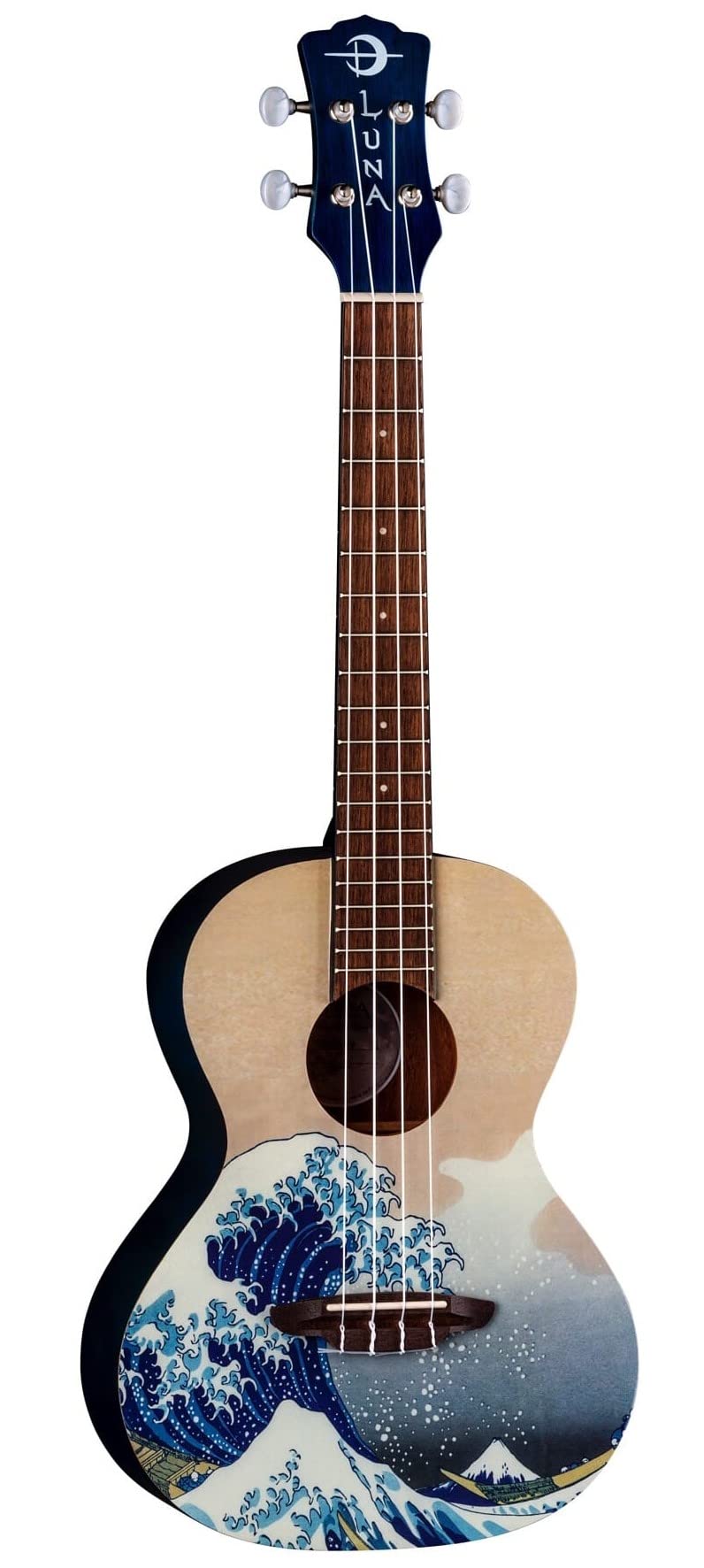 Luna Great Wave Tenor Ukulele with Premium Mahogany Body - Handcrafted 26