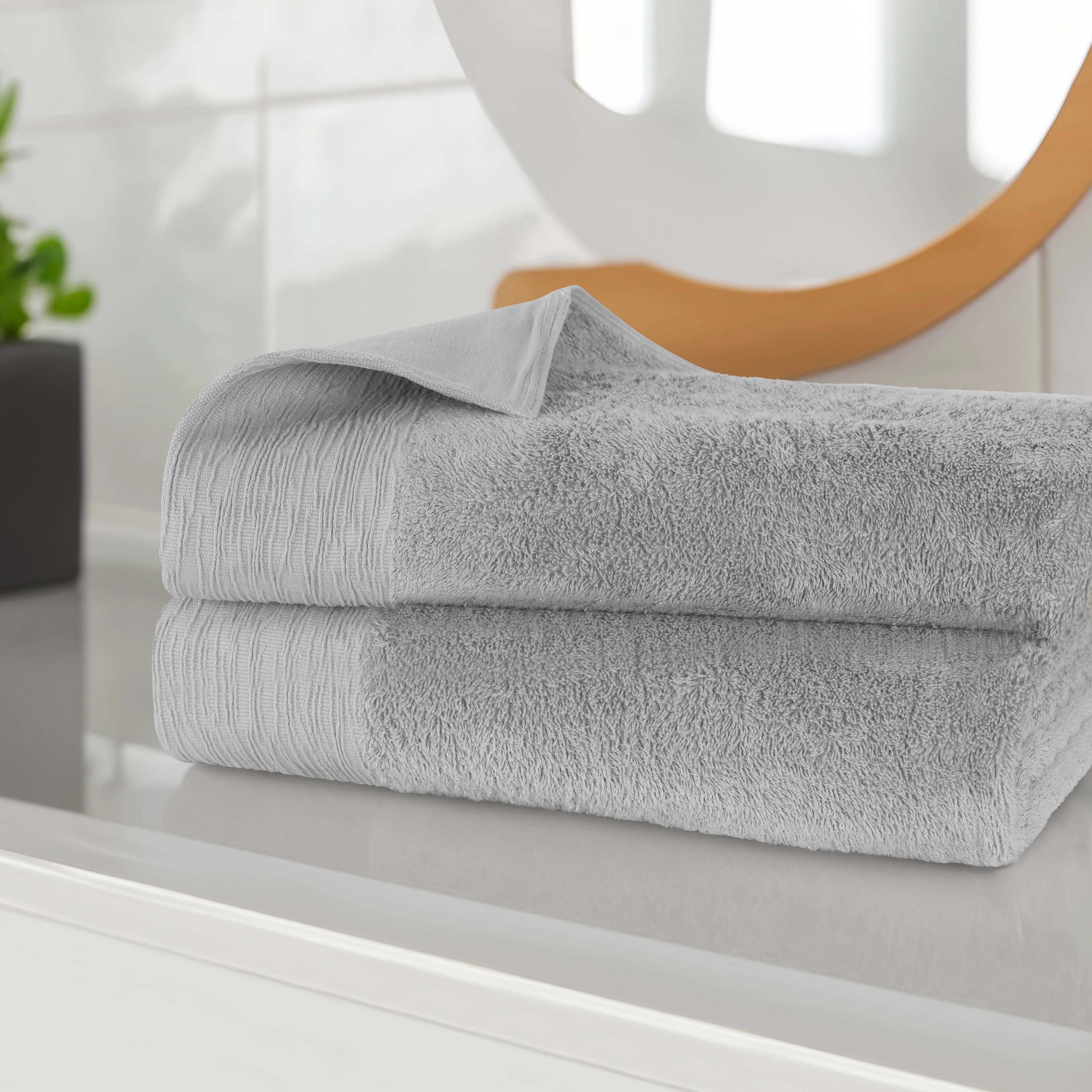 Eco-Friendly Bamboo Rayon Bath Towel Set of 2 - Ultra Soft & Absorbent Bath Sheets for Spa, Gym & Luxury Bathroom Experience