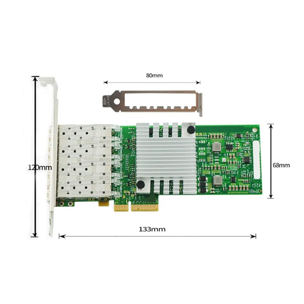 Komdndht I350-4SFP PCI-Ex4 Gigabit 4-Port Fiber Optic Server Network Card with I350AM4 Chip - High-Speed Data Transfer for Cloud Computing & Data Centers