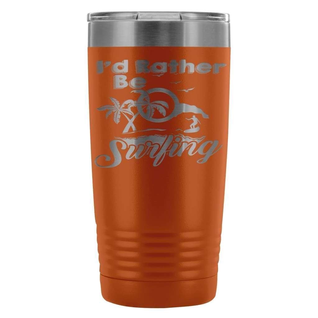 ODDITEES 20oz Stainless Steel Tumbler - Surfing Theme Laser Etched Insulated Cup with Lid & Straw, Light Blue | Perfect for Beach Trips, Outdoor Adventures & Office Use