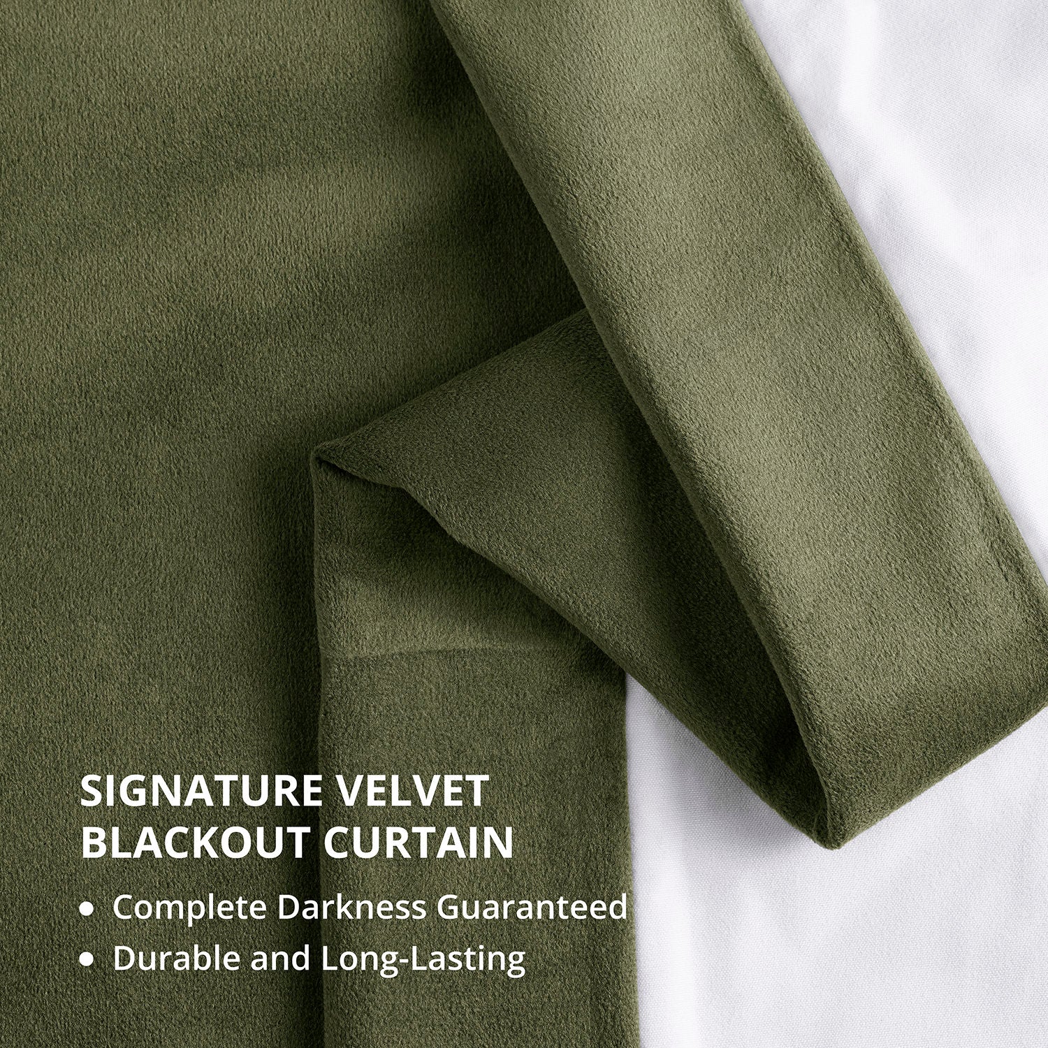 Hunter Green Signature Velvet Blackout Curtains - Thermal Insulated Drapes for Bedroom & Living Room - Noise Reducing Window Treatments for Home Decor