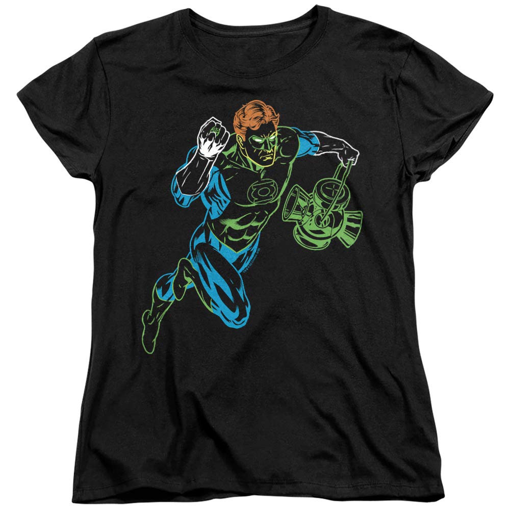 Green Lantern Neon Glow Women's Superhero Graphic T-Shirt | DC Comics Cosplay Tee for Halloween & Comic Con | Perfect Gift for Comic Book Fans | Casual Superhero Apparel for Costume Parties, Movie Nights & Everyday Wear | Great for Superhero-Themed Events, Comic Conventions, Halloween Costumes & Gift Ideas for Her | Wear to Comic Book Stores, Superhero Movie Premieres, Cosplay Contests & Geek Culture Events