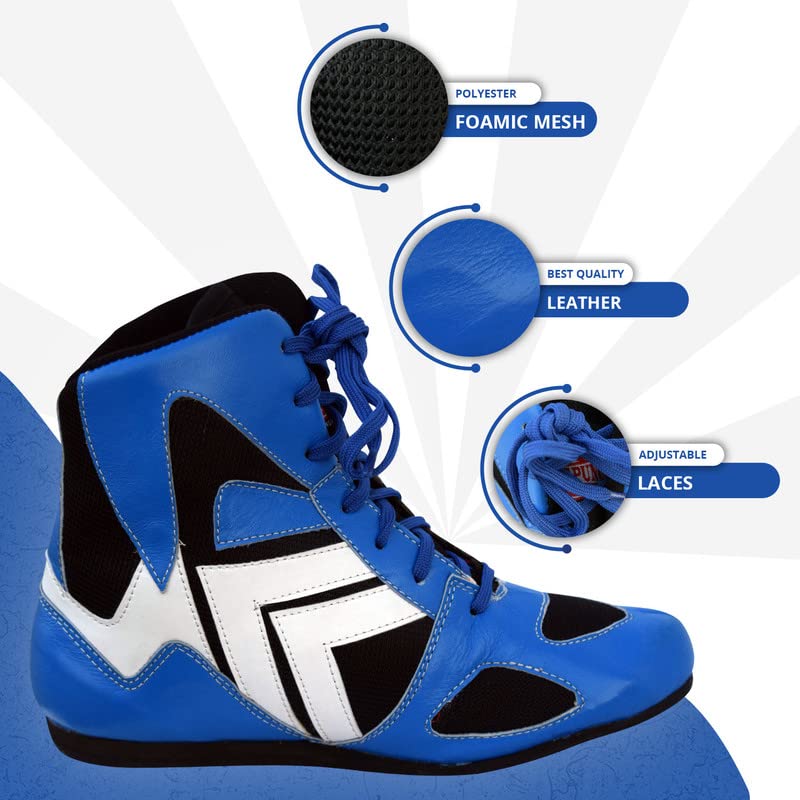 Professional Boxing & Wrestling Shoes - Breathable Non-Slip Rubber Sole Training Shoes for Men, Women & Youth | Lightweight Combat Boots for MMA, Boxing, Gym Workouts & Martial Arts Training
