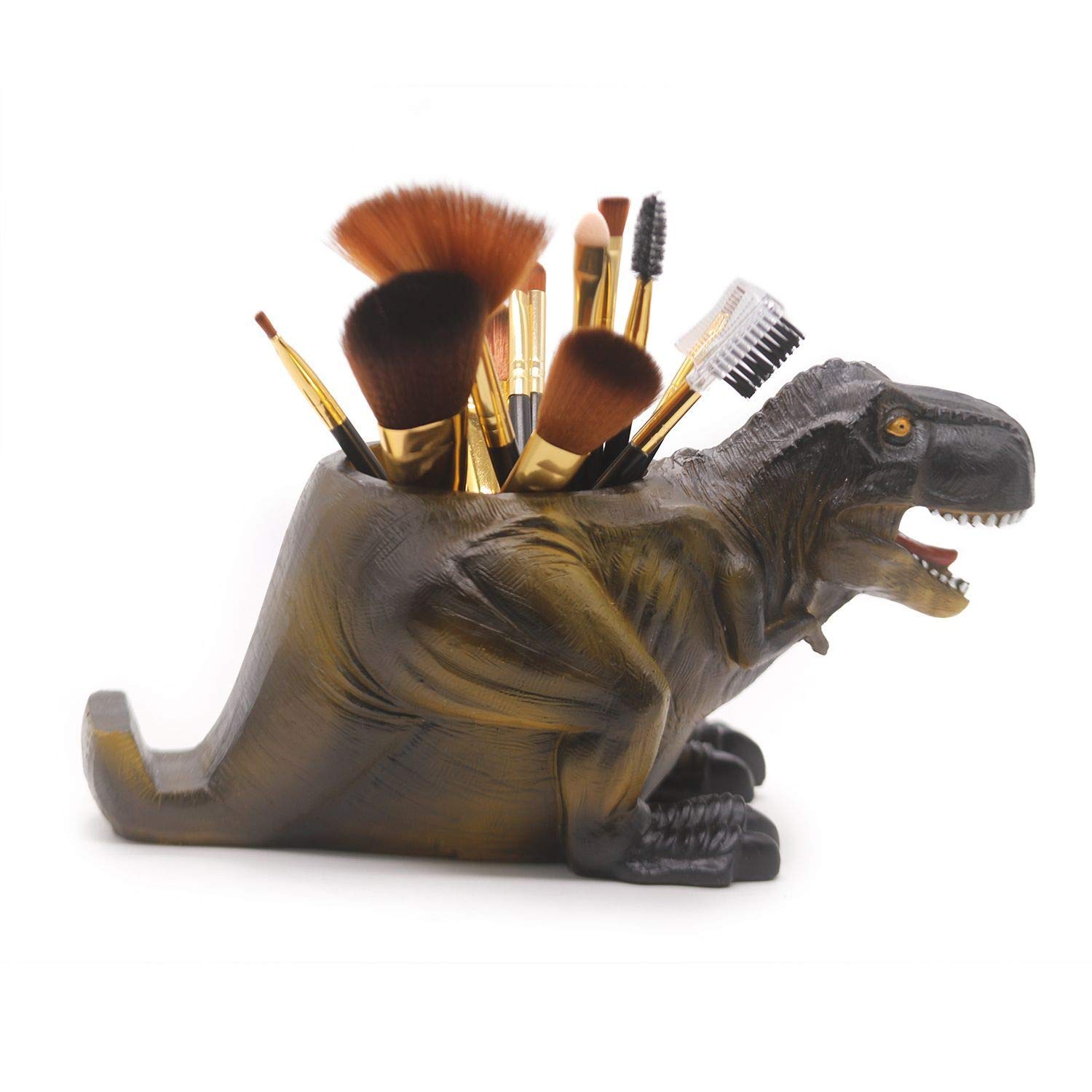 Large Capacity T-Rex Dinosaur Pen Holder with Phone Stand - Multifunctional Desk Organizer for Office, School & Home Decor | Pencil Cup, Makeup Brush Holder & Stationery Storage
