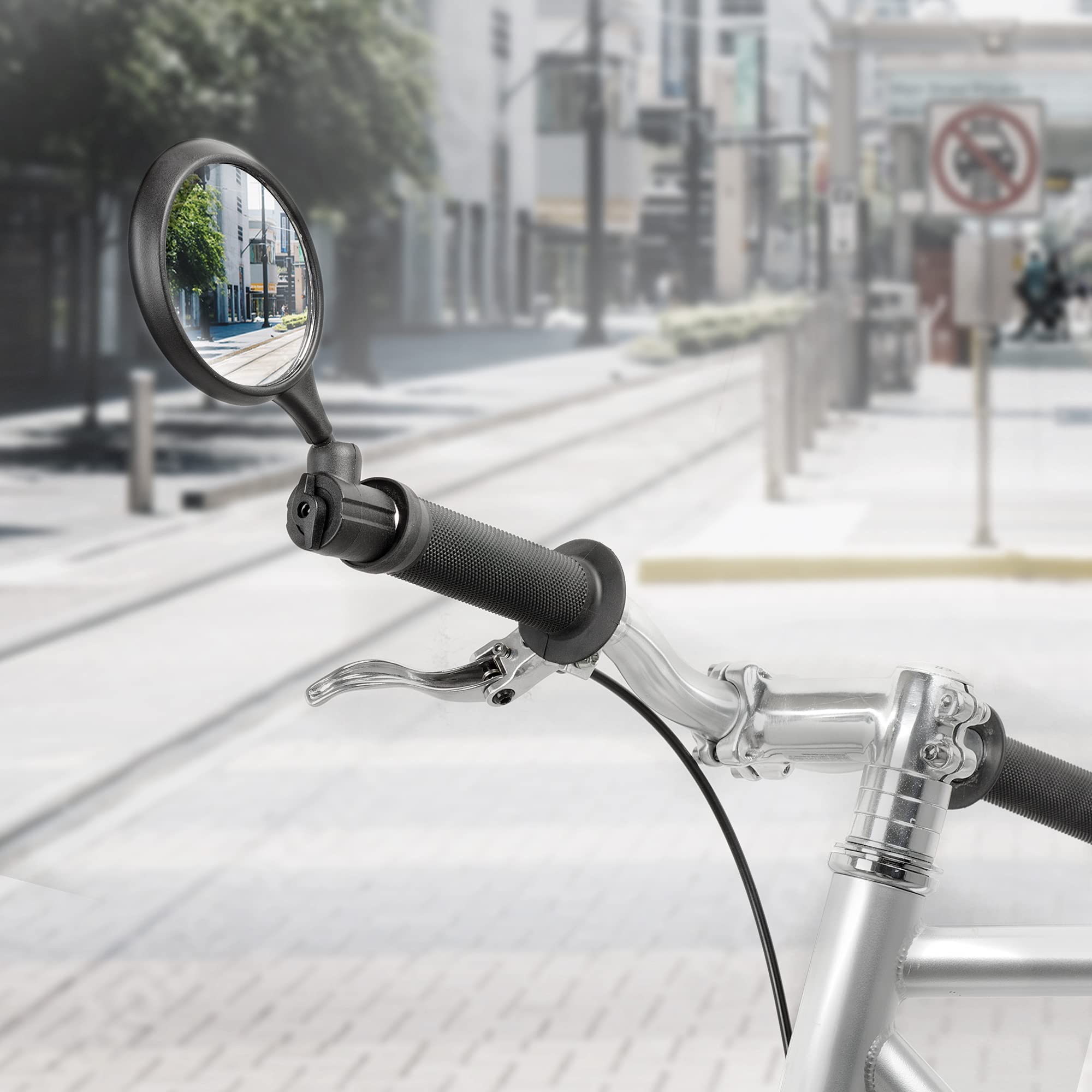 Delta Cycle Adjustable Bike Mirror - Universal Rearview Mirror for Handlebars & Helmets - Fits Road, Mountain, Cruiser & E-Bikes - Perfect for Safe Cycling & Commuting