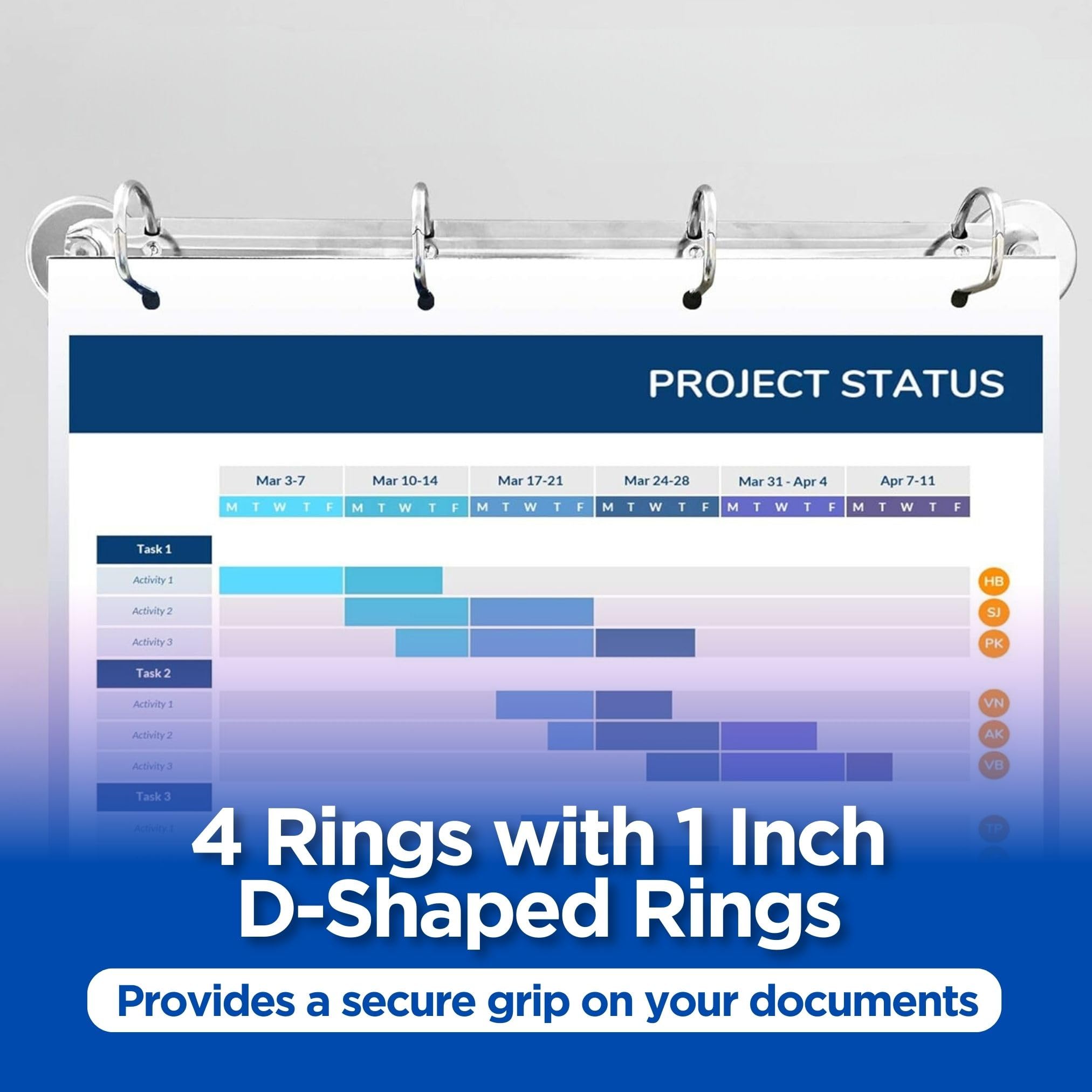 Magnetic 4 Ring Binder Mechanism - 1 Inch D-Shaped Rings (25 Pack) for A4 Paper Sheets | Secure Document Organization for Office, School & Home Use