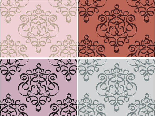 Damask Ribbon Furniture Stencil - Reusable DIY Painting Template for Wood, Walls & Fabric - Perfect for Home Decor, Crafts & Upcycling Projects