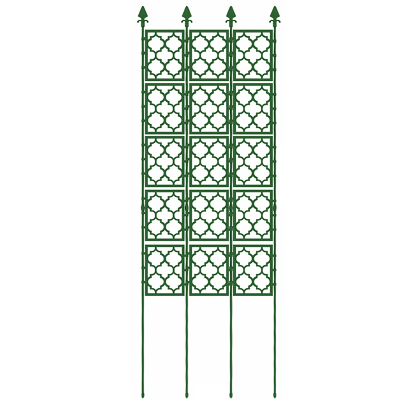 Green Metal Flower Trellis Stand - 85x190cm (33.5x75in) Detachable Plant Support Frame for Climbing Plants | Garden Vine Support for Roses, Clematis & Honeysuckle | Outdoor & Indoor Plant Climbing Rack
