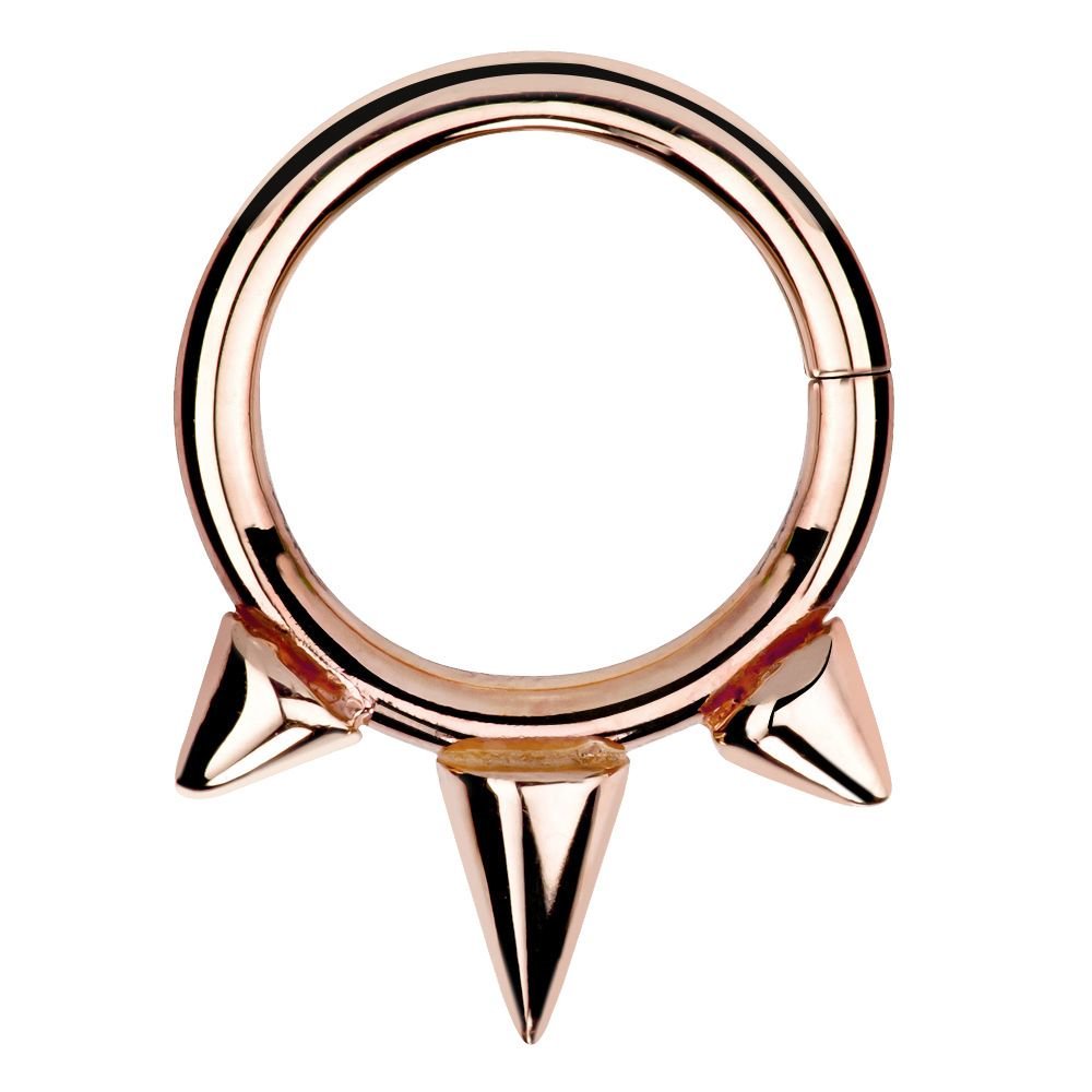 14K Gold Triple Spike Seamless Cartilage Hoop Earrings - 16G & 18G Helix Rings for Women | Perfect for Everyday Wear, Parties & Gift Giving