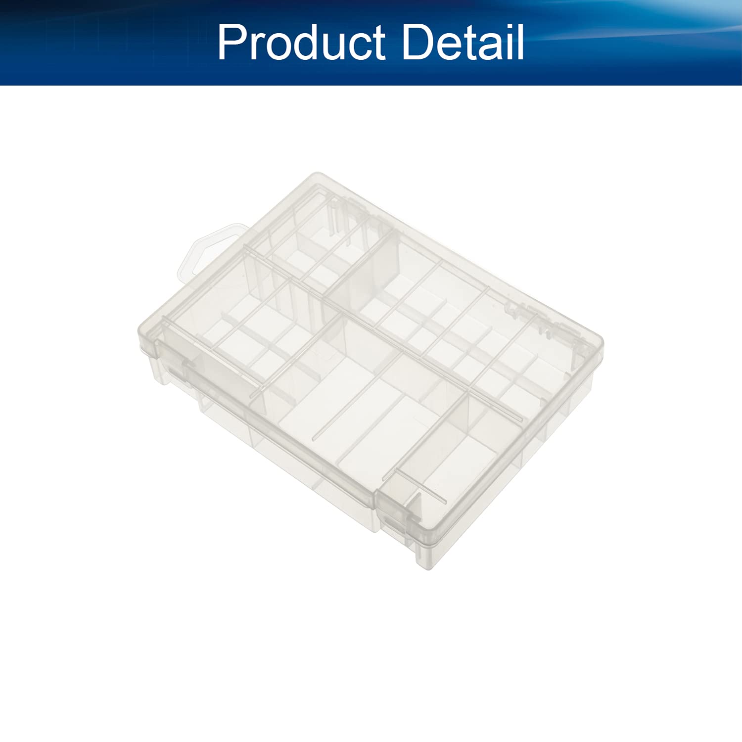Heyiarbeit Clear Plastic Battery Storage Case Holder Box for AAA AA C D Batteries - Organize and Protect Your Batteries at Home, Office, or On The Go (1 Pack)