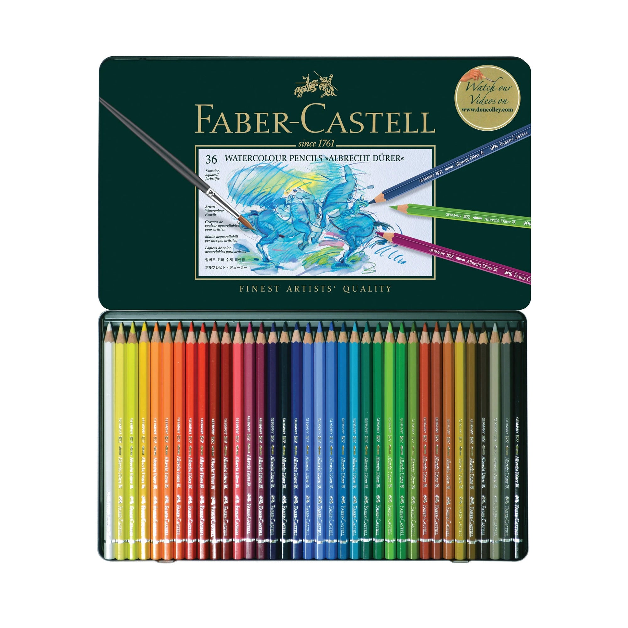 36 Pack Albrecht Dürer Watercolor Pencils - Premium Artist Grade Colored Pencils for Drawing, Sketching & Painting - Perfect for Professional Artists, Students & Hobbyists