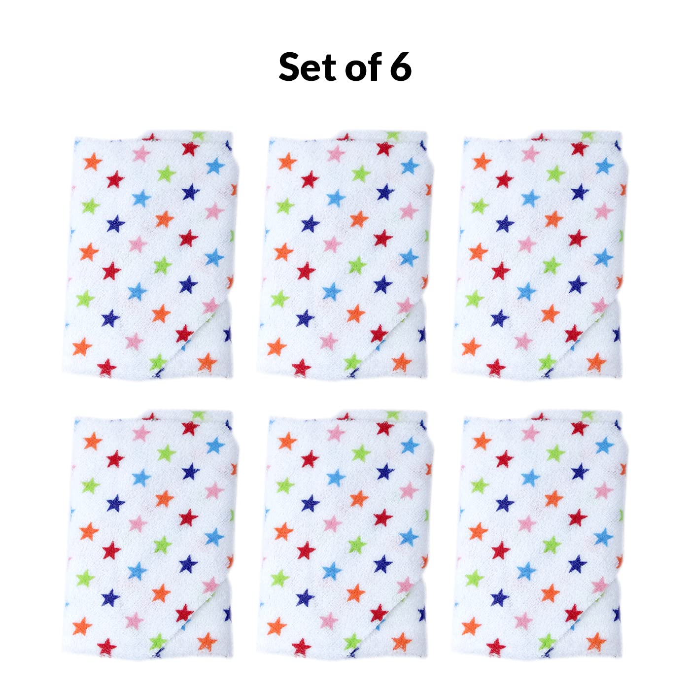 Premium MAJIK Baby Cotton Face Washcloths & Towels - Soft 6-Piece Set for Newborns, Infants & Toddlers - Gentle for Sensitive Skin - Perfect for Bath Time, Feeding & Diaper Changes