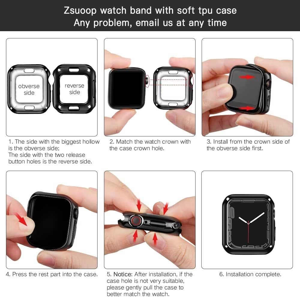 Premium Stainless Steel Band for Apple Watch 38/40/41/42/44/45mm - Magnetic Strap Compatible with iWatch Series 9/8/7/6/5/4/SE/3/2/1 - Includes Screen Protector Case - Unisex Design for Men & Women - Perfect for Workouts, Office & Everyday Wear