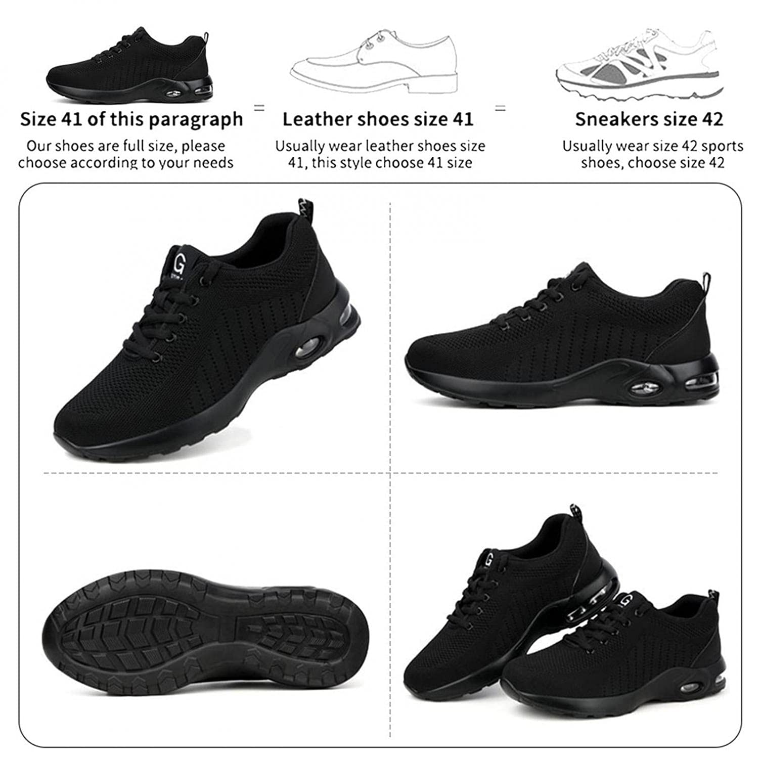 Hbeylia Breathable Lightweight Mesh Walking Shoes for Women & Men - Non-Slip Lace-Up Sneakers with Air Cushion for Running, Hiking, Tennis, Work & Driving | Durable Athletic Sport Shoes for Everyday Wear