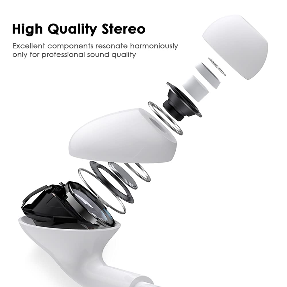 2 Pack Apple MFi Certified Lightning Headphones - Wired Earphones with Noise Isolation, Built-in Mic & Volume Control for iPhone 14/13/12/11/XR/8/7/XS/SE - Perfect for Gym, Commuting & Gaming