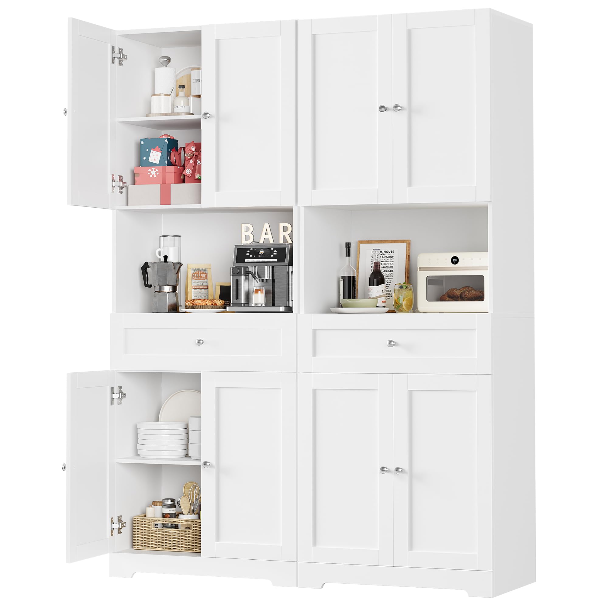 HIFIT 2-Piece Tall Kitchen Pantry Cabinet Set - 67