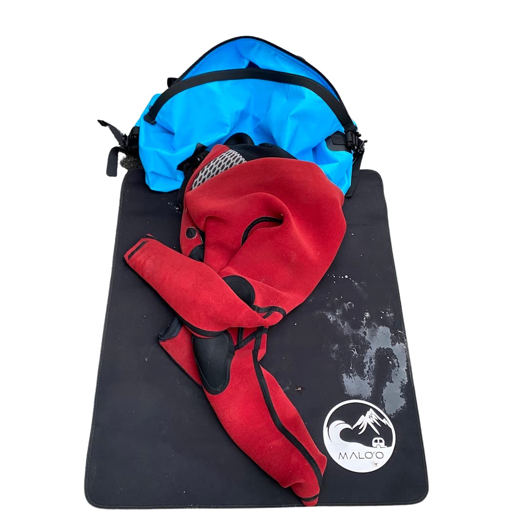 Malo'o Neoprene Wetsuit Changing Mat - Waterproof Scuba & Camping Mat - Portable Outdoor Changing Mat for Surfing, Swimming, Beach, Yoga & Travel - Quick-Dry & Lightweight Design