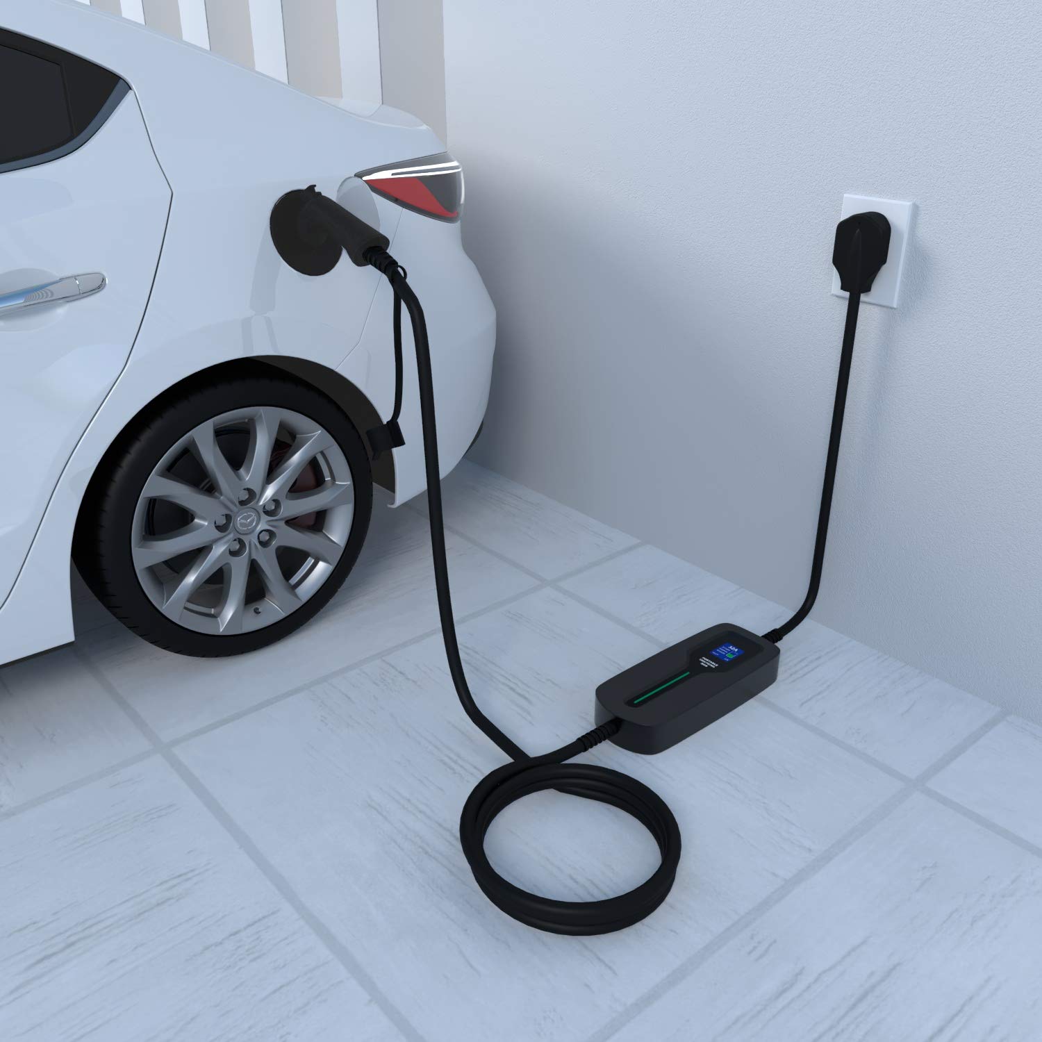 40Amp Level 2 EV Charger with 25ft NEMA 14-50 Plug | 9.6KW Portable Electric Vehicle Charging Station for Tesla, Chevy, Nissan & Hybrid Cars | Home & Road Trip Charging Solution