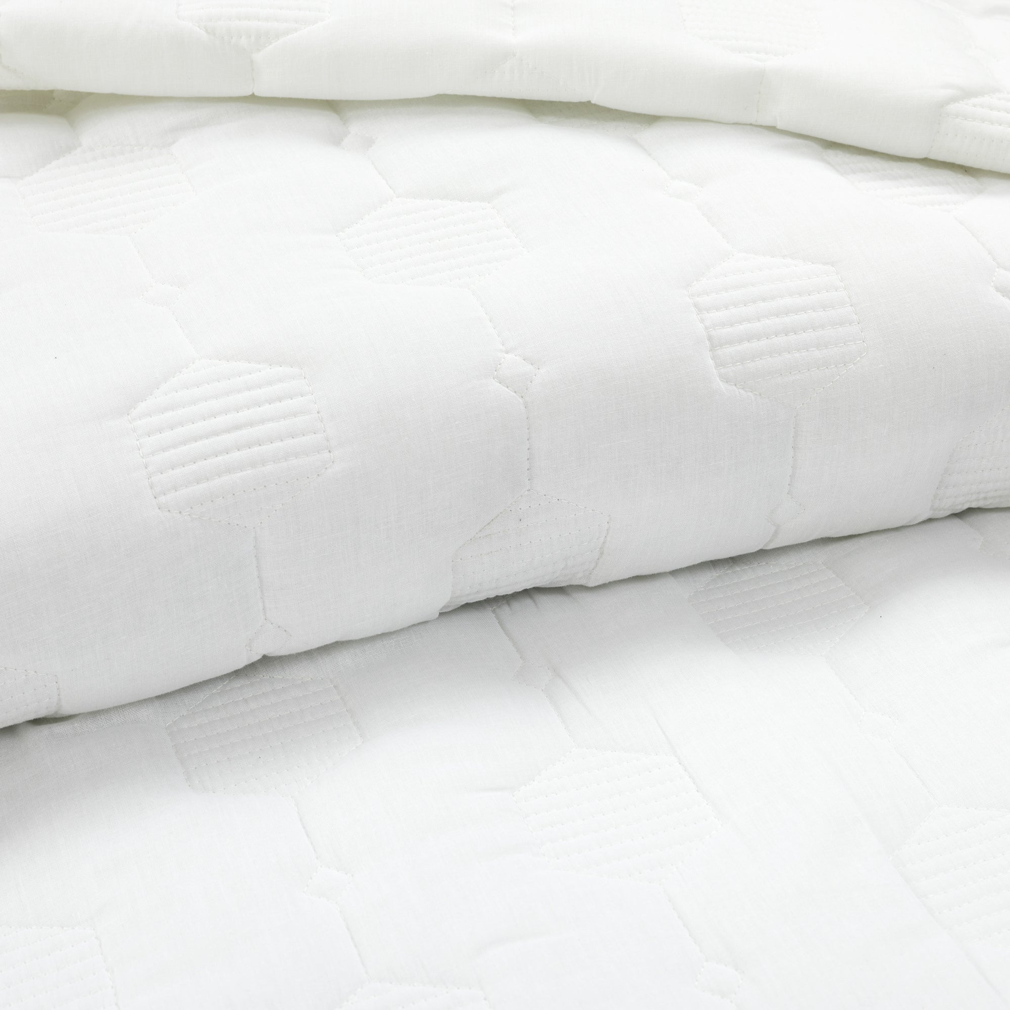Hexagon Honeycomb Textured Cotton Quilt Set - 3 Piece Bedding Set with Soft Breathable Fabric for All Seasons | Perfect for Bedroom, Guest Room & Dorm Decor