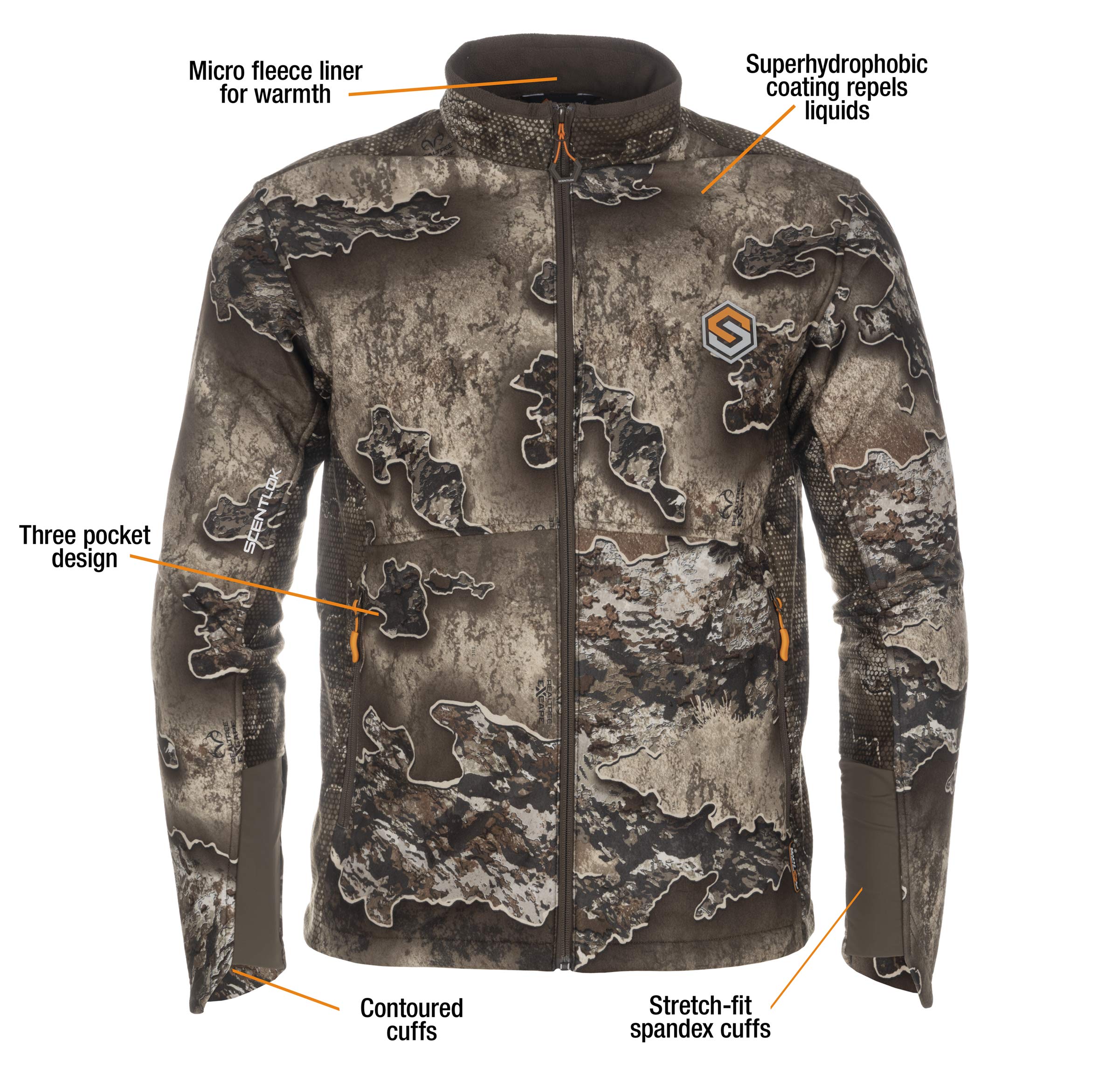 ScentLok Forefront Midweight Water Repellent Camouflage Hunting Jacket for Men - Lightweight & Durable for Deer, Turkey & Outdoor Adventures