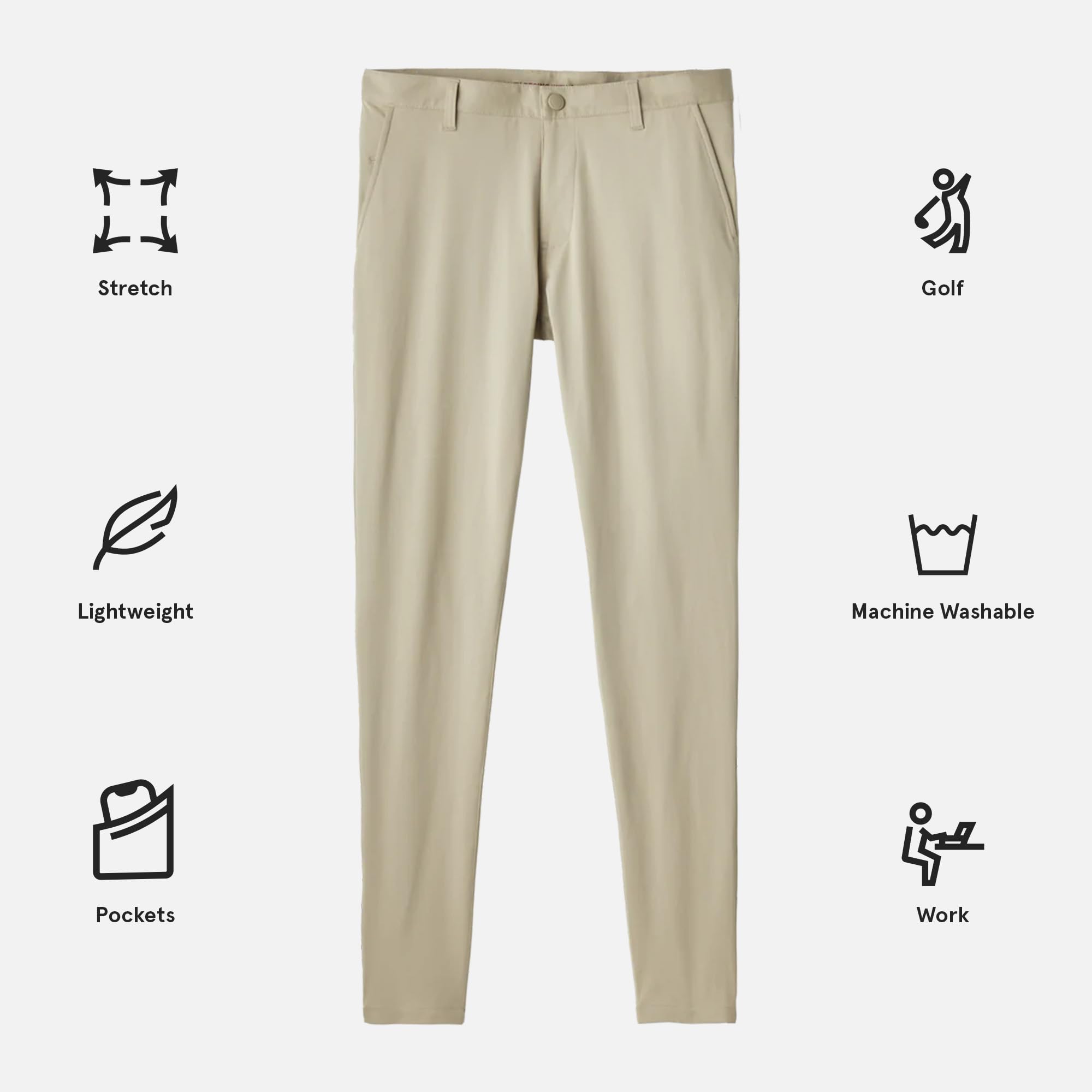 Rhone Commuter Skinny Men's Pants - Ultra Slim-Fit Stretch Dress Pants for Work | Wrinkle Resistant & Comfortable | Perfect for Office, Business Travel & Casual Wear