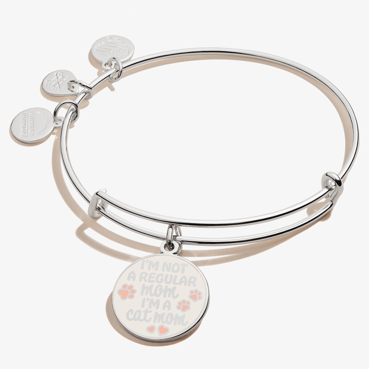 Stylish 'I'm A Cat Mom' Charm Bangle Bracelet - Perfect Gift for Cat Lovers & Pet Owners - Wear Daily or for Special Occasions