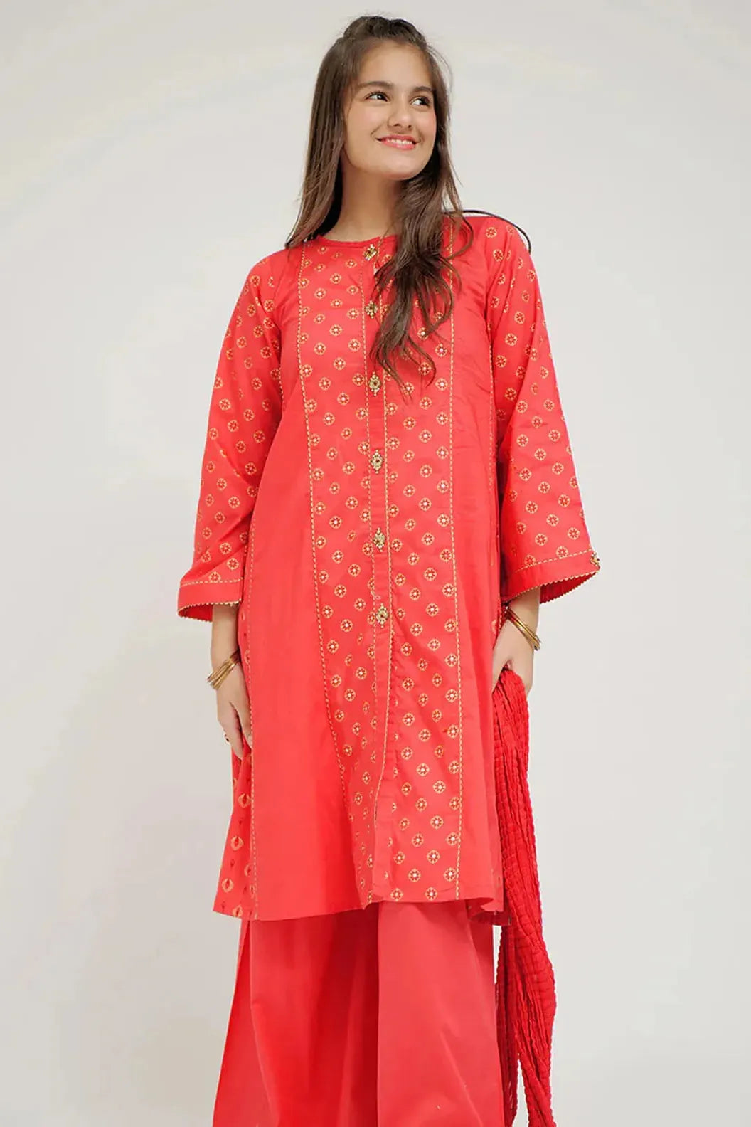Elegant Cotton Lawn Printed Pink Stitched Suit for Senorita - Perfect for Weddings, Parties & Special Occasions