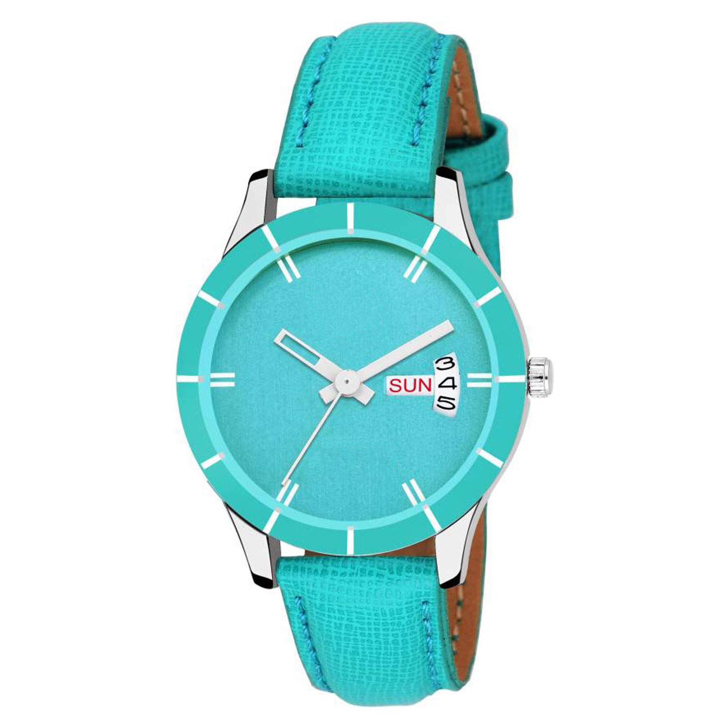 Stylish Sky Blue Analogue Day Date Dial Watch for Women - Perfect for Casual Wear, Office & Special Occasions (Wat-605-Day Date Sky Blue)