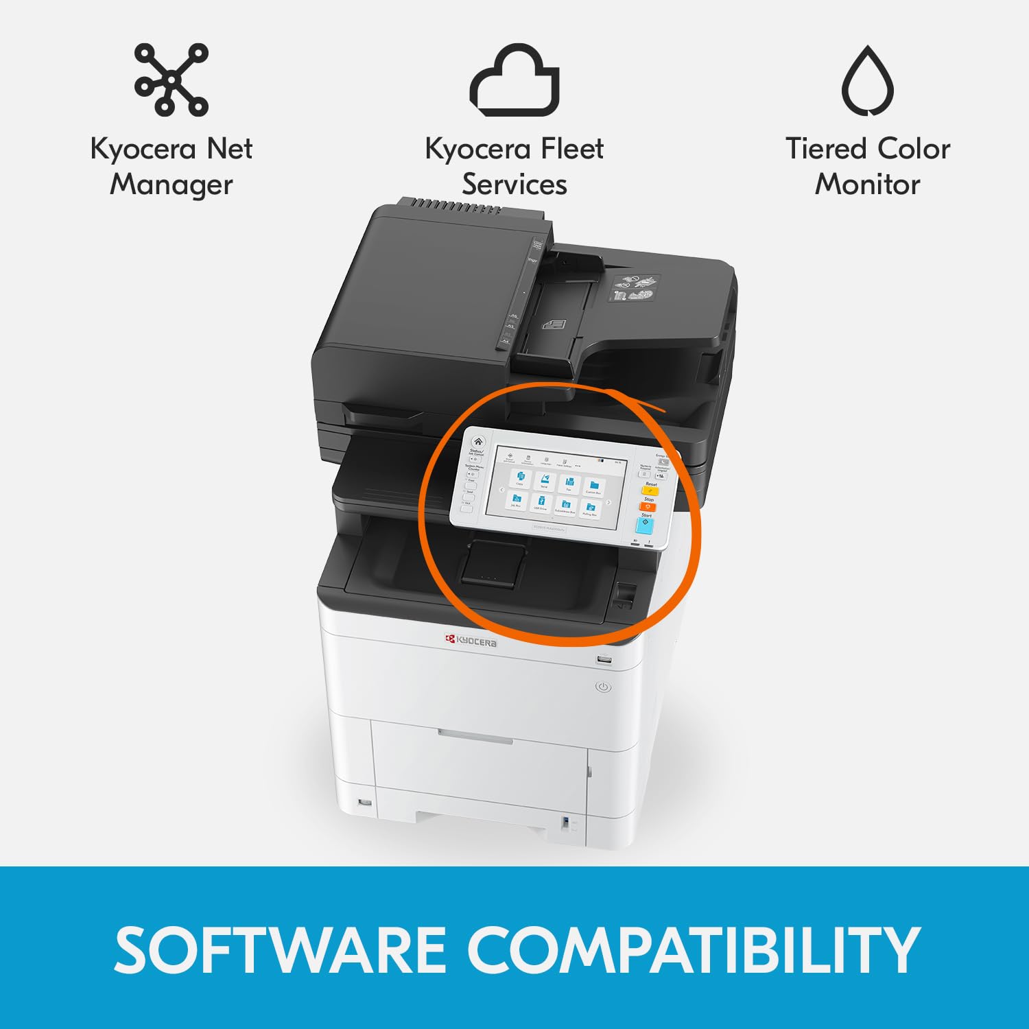 KYOCERA ECOSYS MA4000cifx All-in-One Color Laser Printer - Print, Copy, Scan, Fax | 42 ppm, 1200 dpi | Gigabit Ethernet, HyPAS | 7