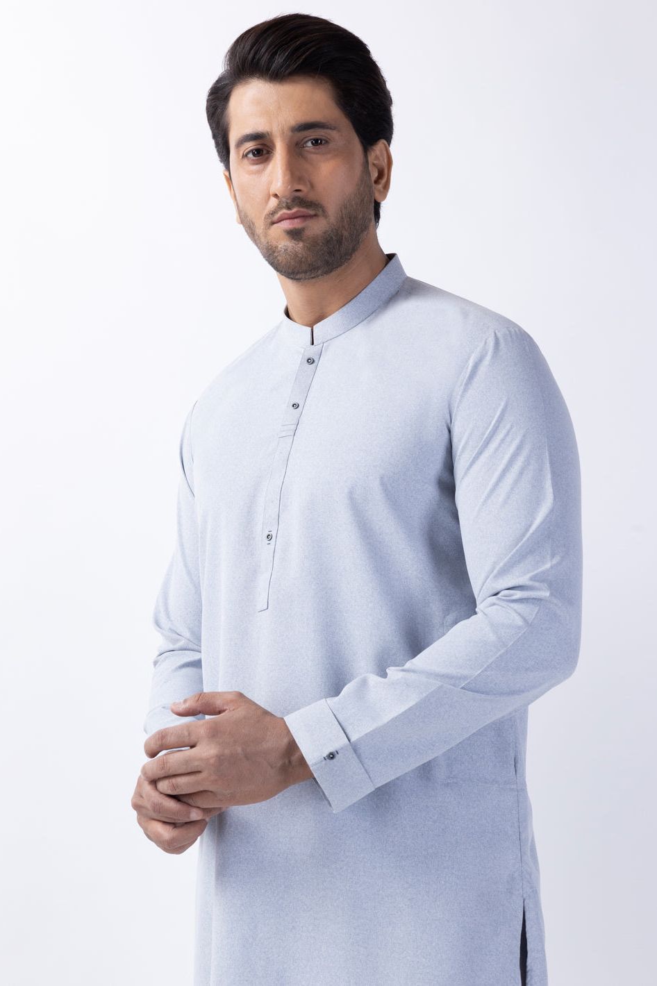 Stylish Blended Light Grey Kurta for Men & Women | Comfortable Cotton Ethnic Wear | Perfect for Festivals, Weddings & Casual Outings