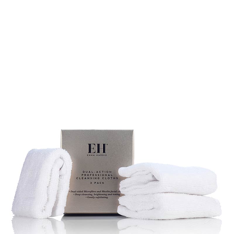 Emma Hardie Dual Action Professional Cleansing Cloths 3 Pack - Gentle Exfoliating & Hydrating Face Wipes for All Skin Types | Perfect for Travel, Gym & Daily Skincare Routine