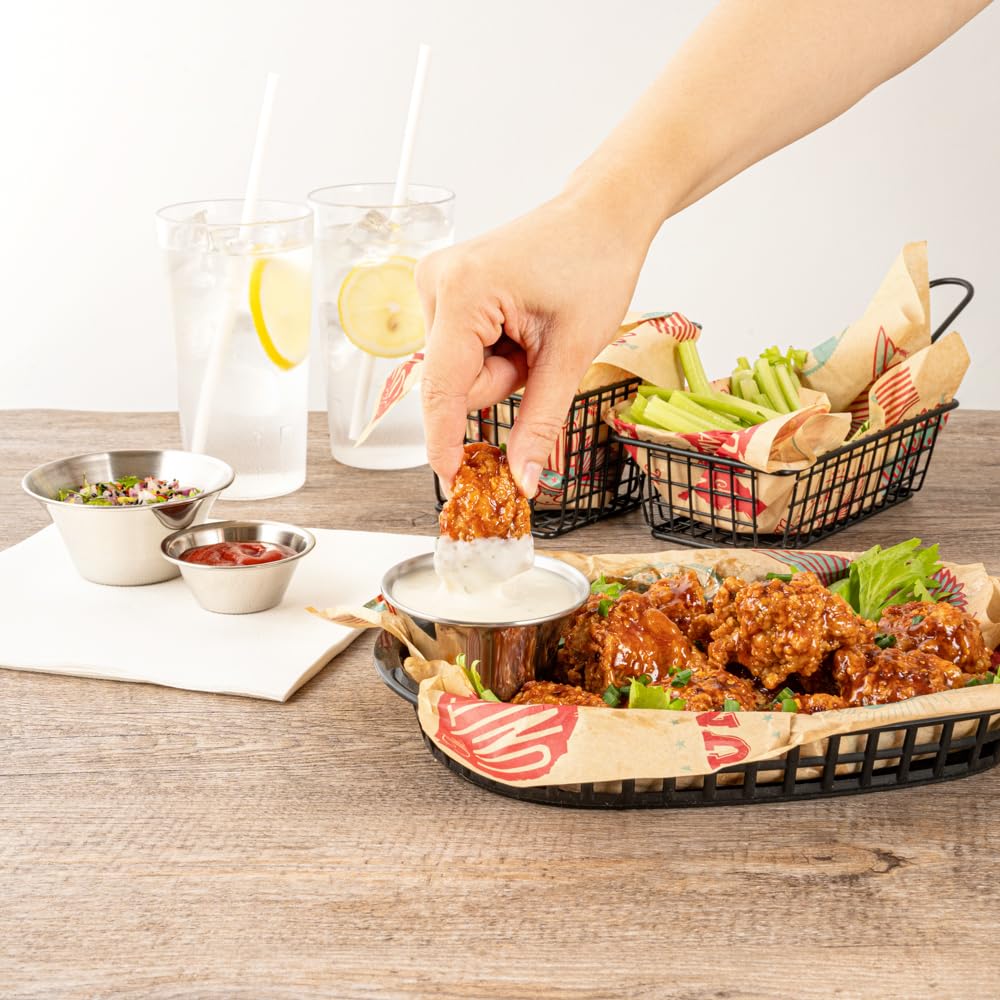 Restaurantware 4oz Stainless Steel Sauce Cups - 10 Pack Round Reusable Dip Cups for Condiments, Individual Portions | Stackable & Durable for Restaurants, Catering, Parties, Home Use