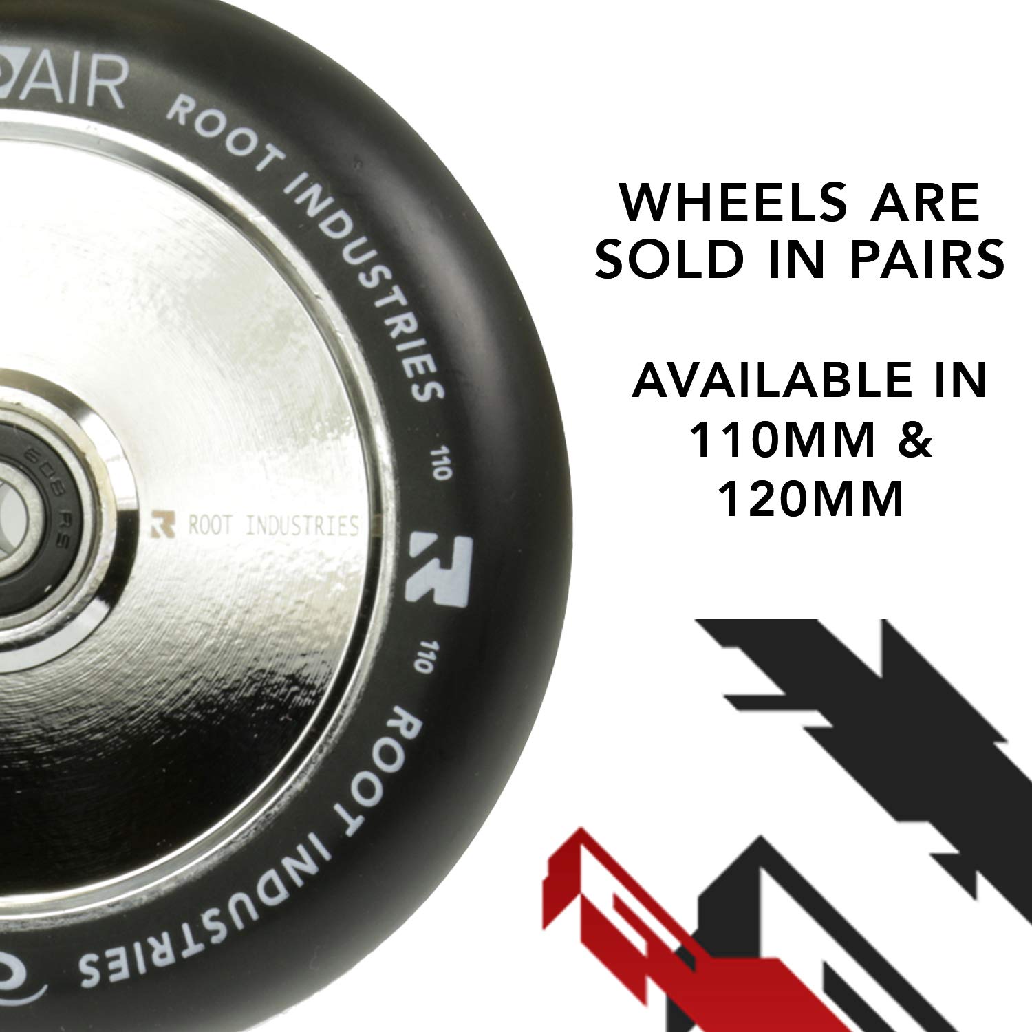 Root Industries 120mm Air Wheels for Kids - High-Performance Skateboard & Scooter Wheels - Perfect for Outdoor Play, Skate Parks & Smooth Rides