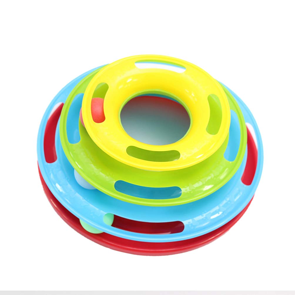 POPETPOP Interactive Cat Toy - 3-Level Roller Tower with Moving Mice for Kittens & Puppies - Mental & Physical Exercise Puzzle Game - Perfect for Indoor Play & Pet Stimulation