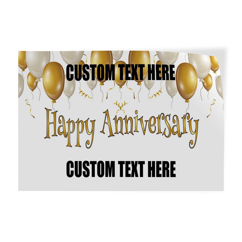 Custom Vinyl Decal Stickers - Multiple Sizes (12x8 Inches) for Happy Anniversary, Safety Signs & Personalized Labels | Durable Industrial-Grade Advertising Printing | Perfect for Car Windows, Laptops, Walls & Gift Decorations