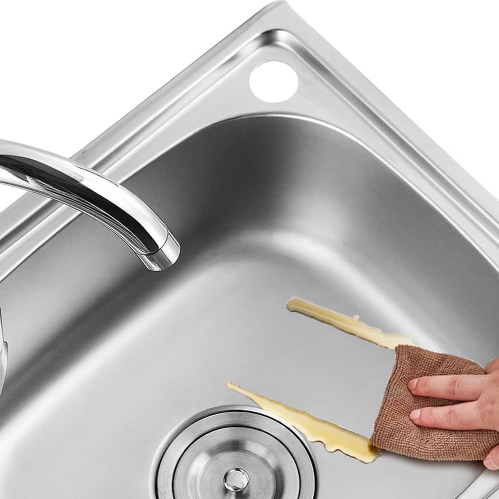 **Stainless Steel Square Kitchen Sink - Single Bowl Deep Basin with Reversible Drainer & Waste Pipes | Perfect for RV, Campervan, Home Kitchens, Bars & Pubs**    *Use Scenarios: Ideal for compact spaces, mobile homes, commercial kitchens, and modern home upgrades.*