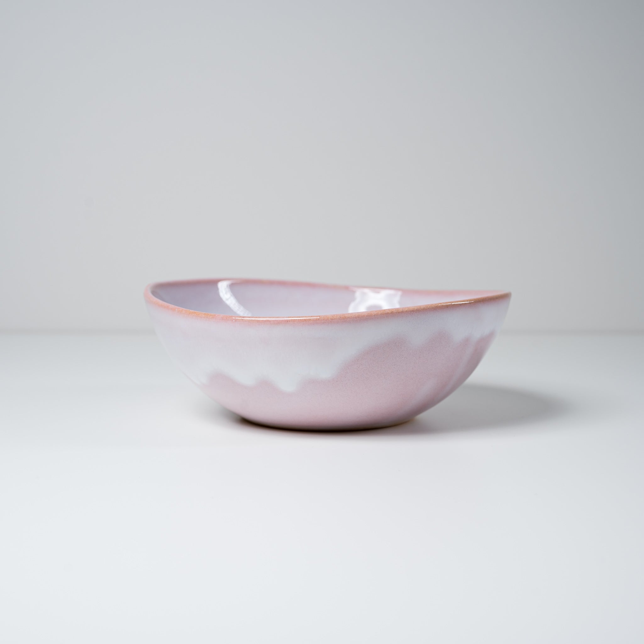 Tenryu Kiln Hagi Ware Salad Bowl - 15cm Milky Pink Japanese Ceramic Dish for Sushi, Pasta & Fruit | Elegant Tableware for Home Dining & Gifts
