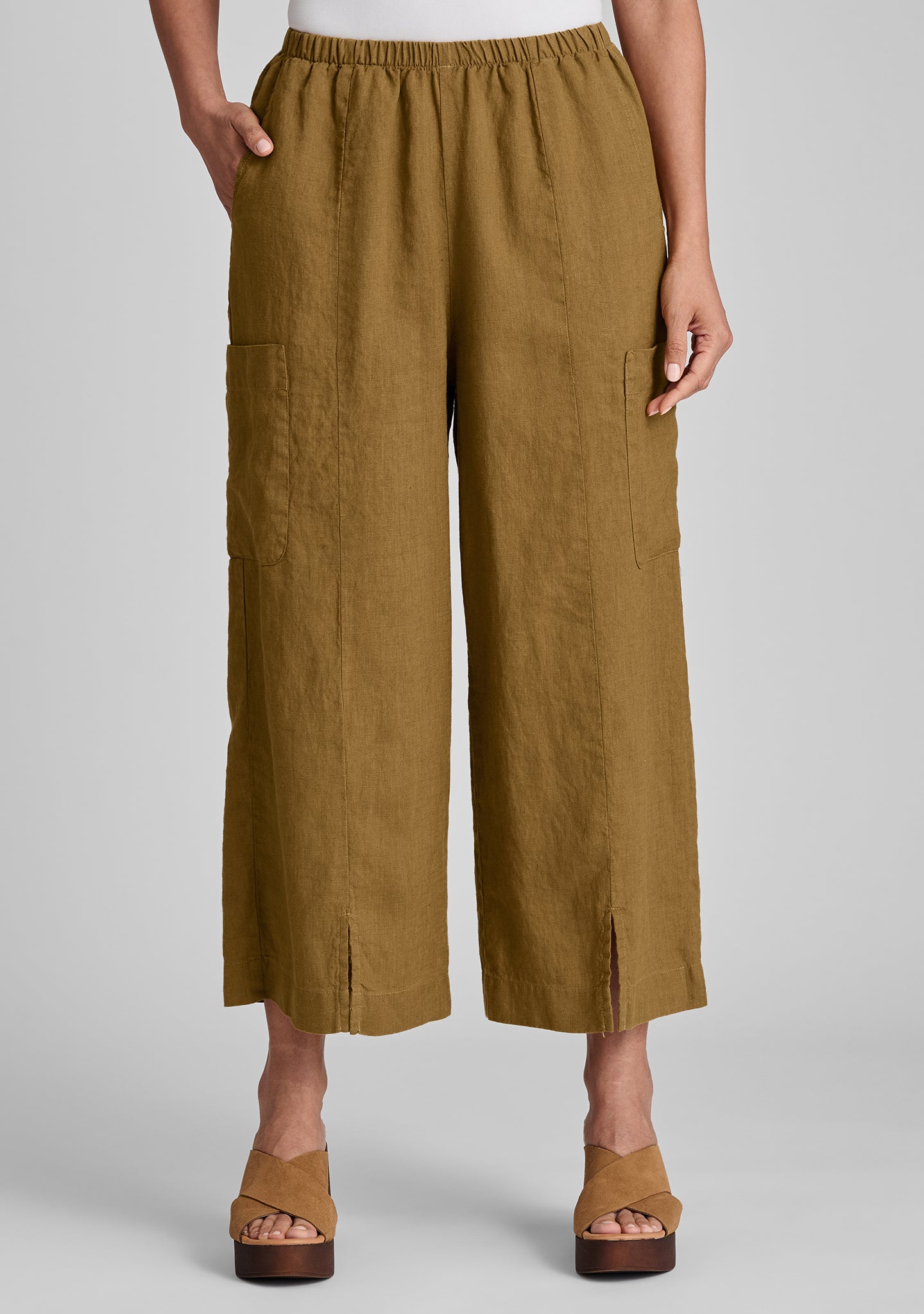 Modern Linen Pants for Women - Comfortable Elastic Waist Casual Trousers - Perfect for Summer, Travel & Lounge Wear