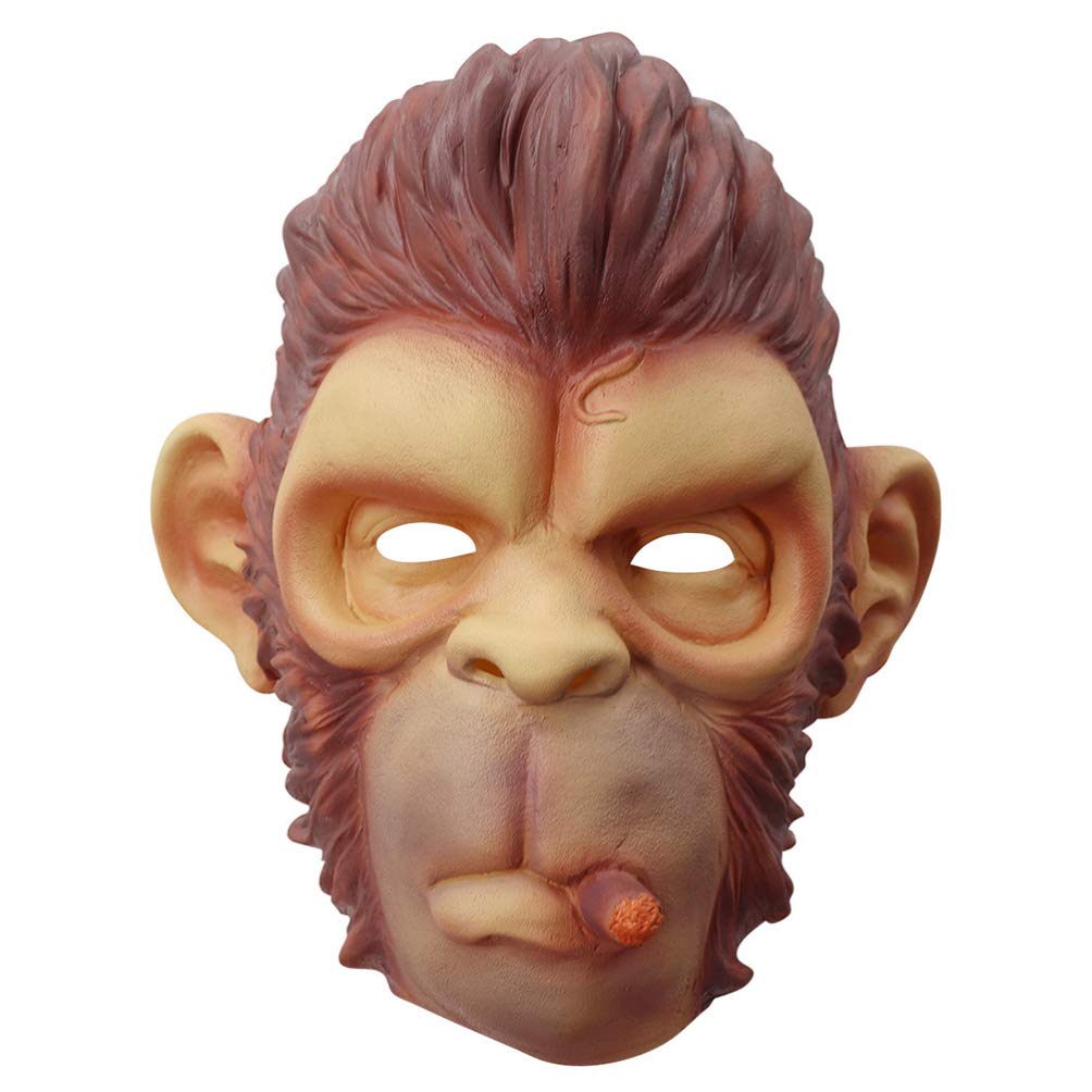 Amosfun Monkey Mask - Realistic Latex Animal Mask for Halloween, Cosplay & Masquerade Parties - Perfect for Costumes, Themed Events & Photo Shoots