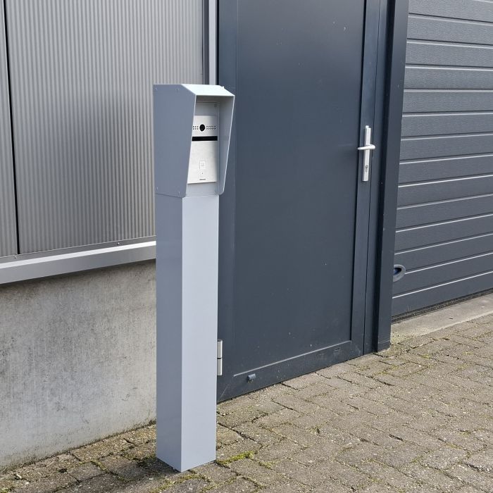130cm Intercom Column with Double-Layer Powder Coating - 15x15cm for Secure Entry Systems & Apartment Buildings