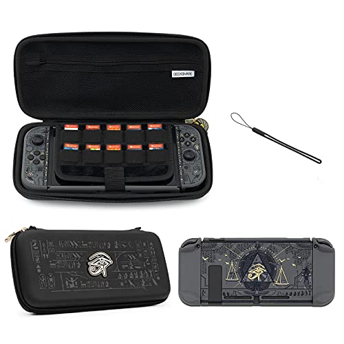 Geekshare Protective Case & Carrying Case Set for Nintendo Switch - Shockproof Cover with Removable Wrist Strap (Mystery Design) - Perfect for Travel, Gaming Parties & On-the-Go Protection