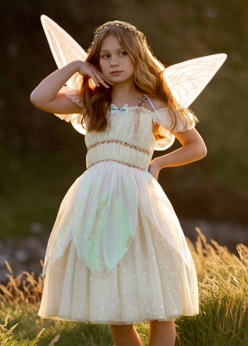 Enchanted Fairy Costume Set in Cream - Perfect for Halloween, Cosplay, and Fantasy Themed Parties