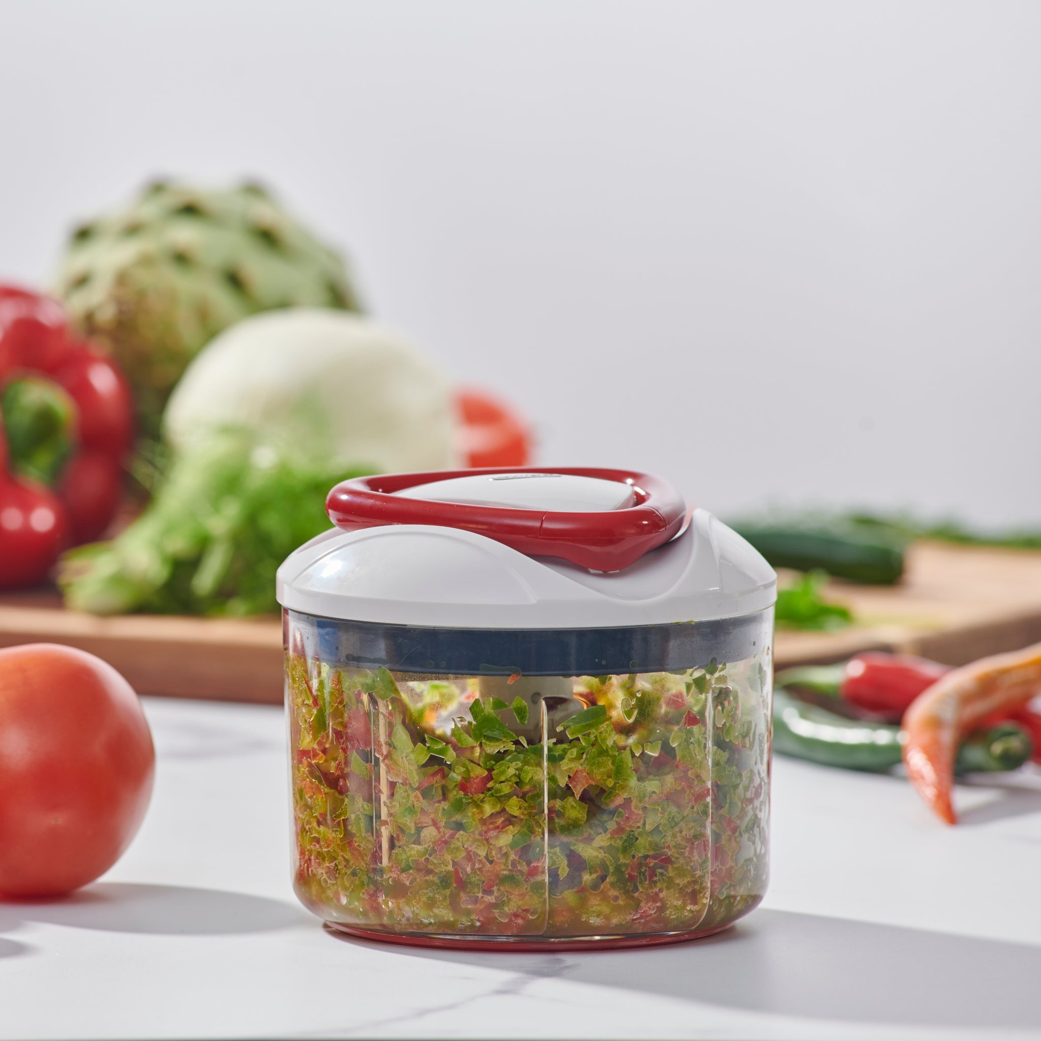 Easy Pull Food Processor - Powerful 500W Electric Chopper for Vegetables, Fruits, Nuts - Perfect for Meal Prep, Smoothies & Baby Food Making - Kitchen Essential for Healthy Cooking
