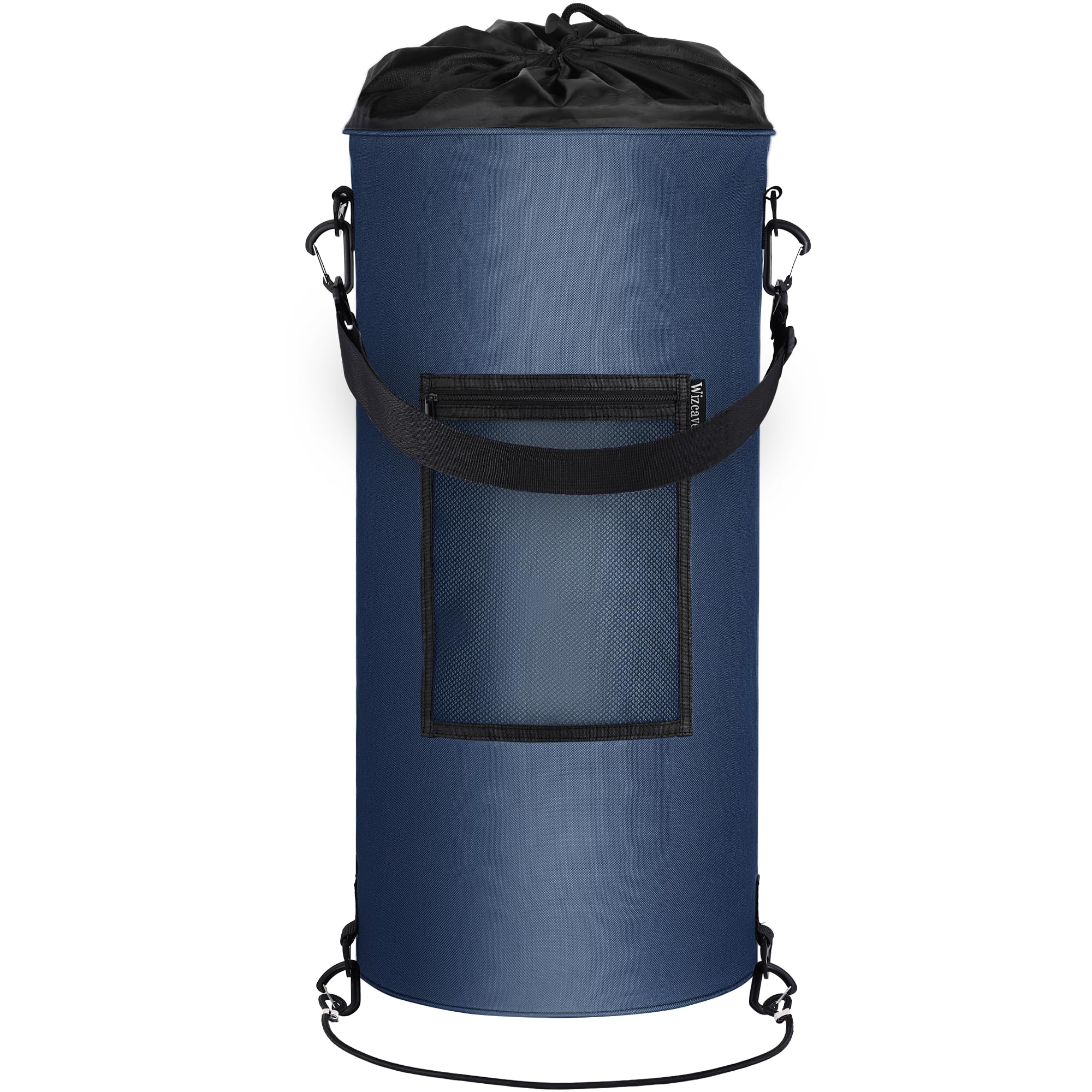 **Wizcave Leakproof Boat Trash Bag – Portable & Reusable 10-13 Gallon Garbage Can with Clips – Ideal for Pontoon Boats, Kayaks, Camping & RV Trips – Navy Blue – Perfect for Marine Storage & Outdoor Adventures**