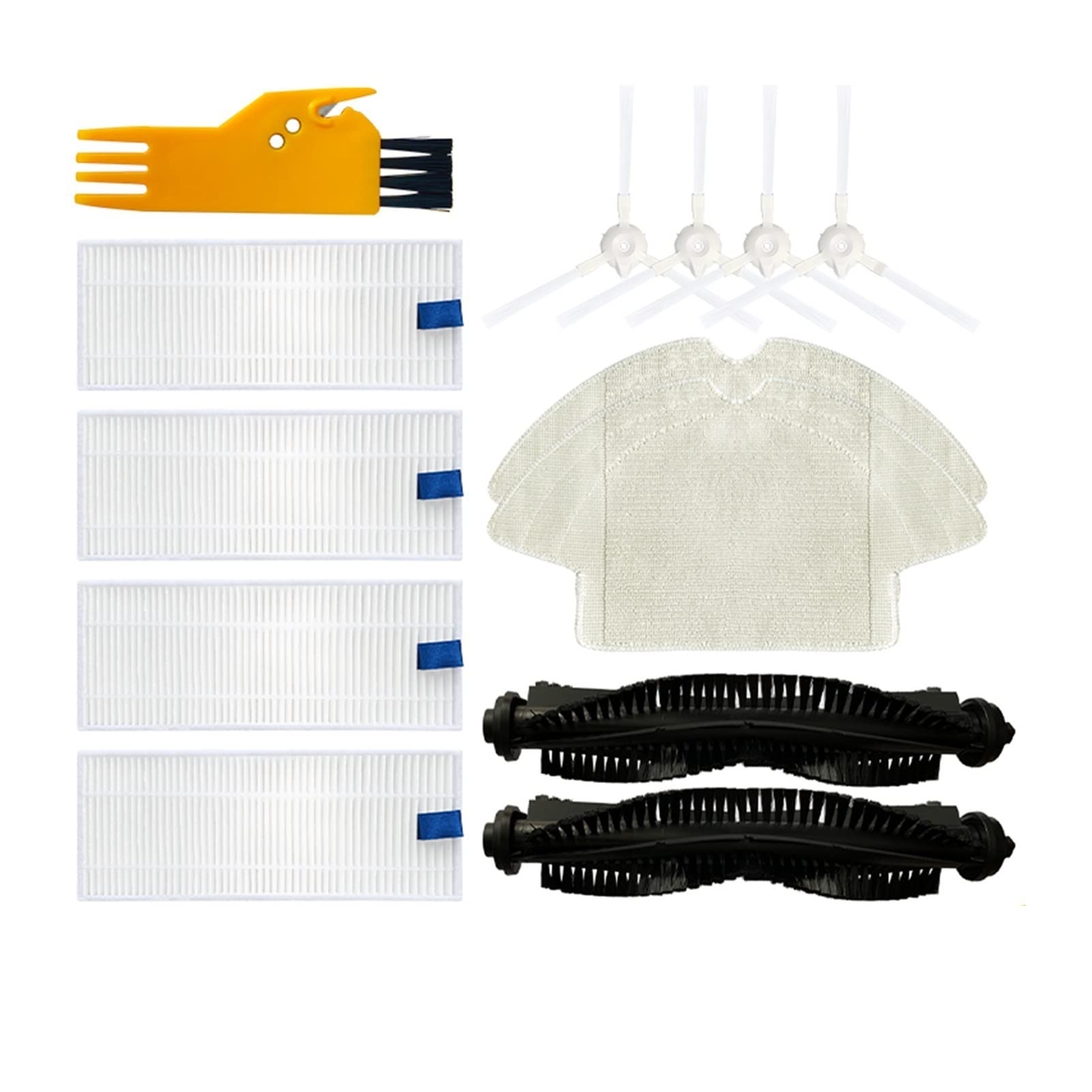 **360 S6 Robot Vacuum Cleaner Replacement Parts - Washable Main Brush, Side Brushes, HEPA Filter & Mop Cloth Set (3-Piece Kit) - Compatible with 360 S6 Robot Vacuum - Perfect for Home Cleaning & Maintenance**