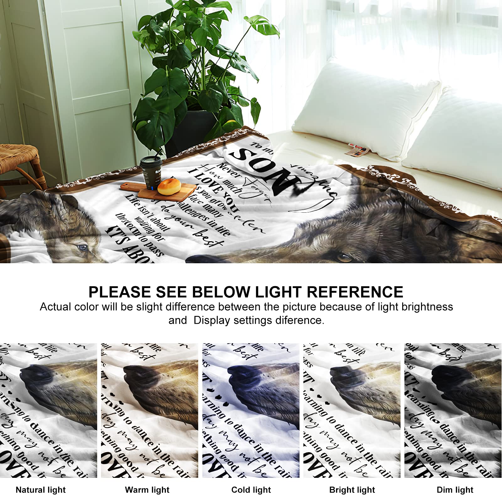 Mom to Son Blanket - 50x40 Inch Throw for Birthday, Graduation Gifts