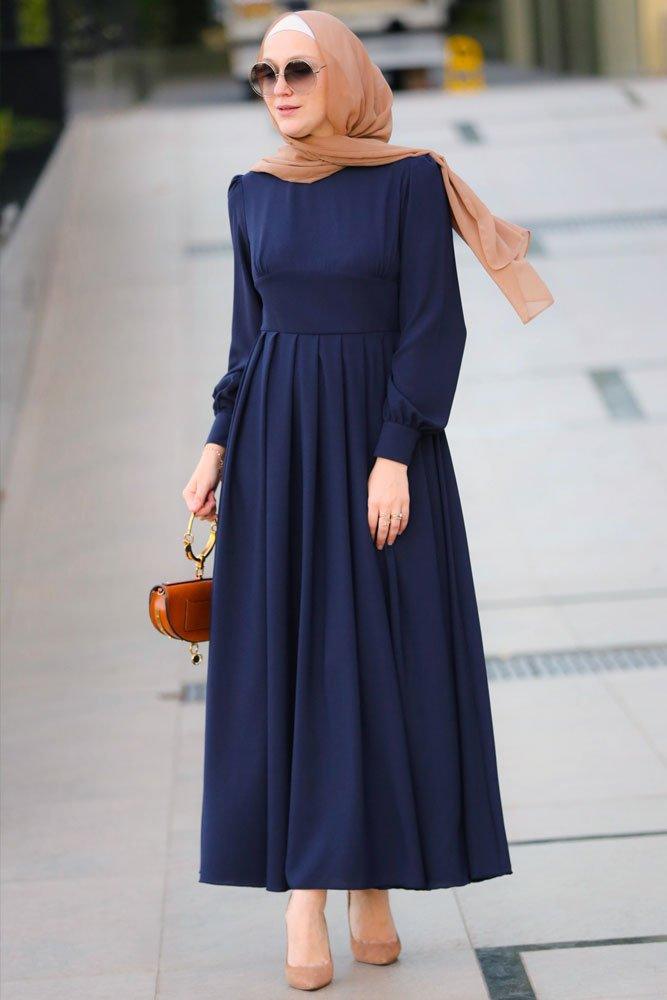 Elegant Modest Dress for Women - Flowy Long Sleeve Maxi Dress with Pockets | Perfect for Church, Work, and Special Occasions
