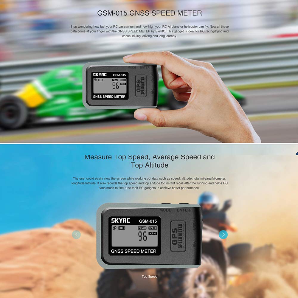 GoolRC GSM-015 GNSS GPS Speed Meter for RC Drones, FPV Multirotor, Quadcopter, Airplane & Helicopter - Accurate Speed Tracking for Racing, Aerial Photography and Drone Performance Testing
