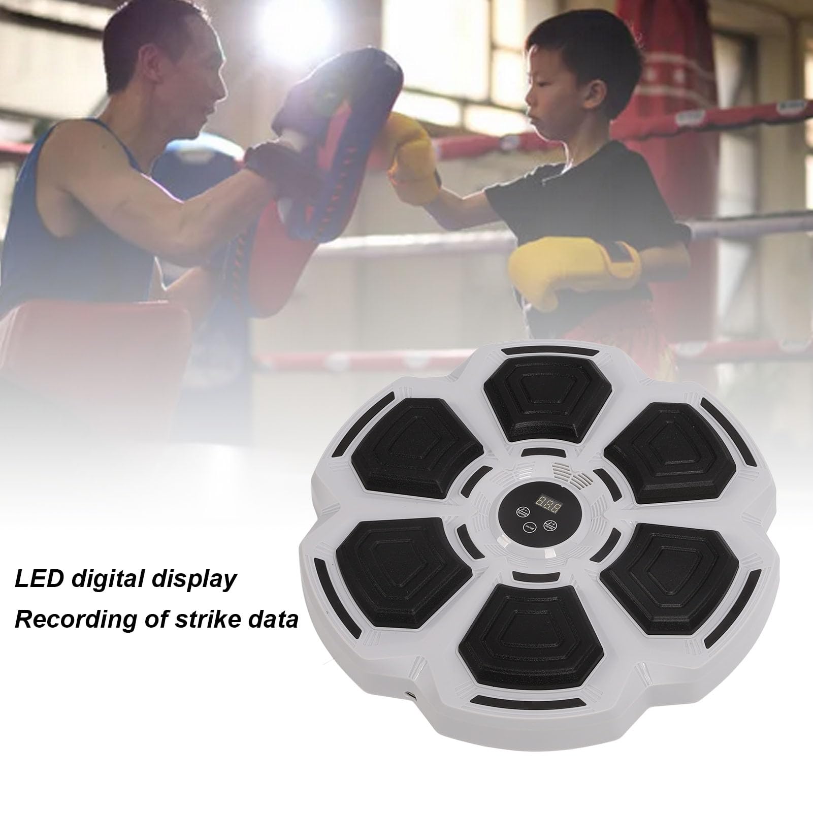 Electronic Boxing Machine - Wall Mounted Interactive Punching Target with Boxing Gloves | Music Boxing Game for Home Gym Workout | Perfect for Fitness Training, Stress Relief & Fun Family Activities